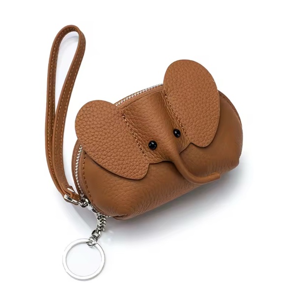 Elephant Coin Purse Accessories - Kids Elephant Wristlet Coin Purse - Brown